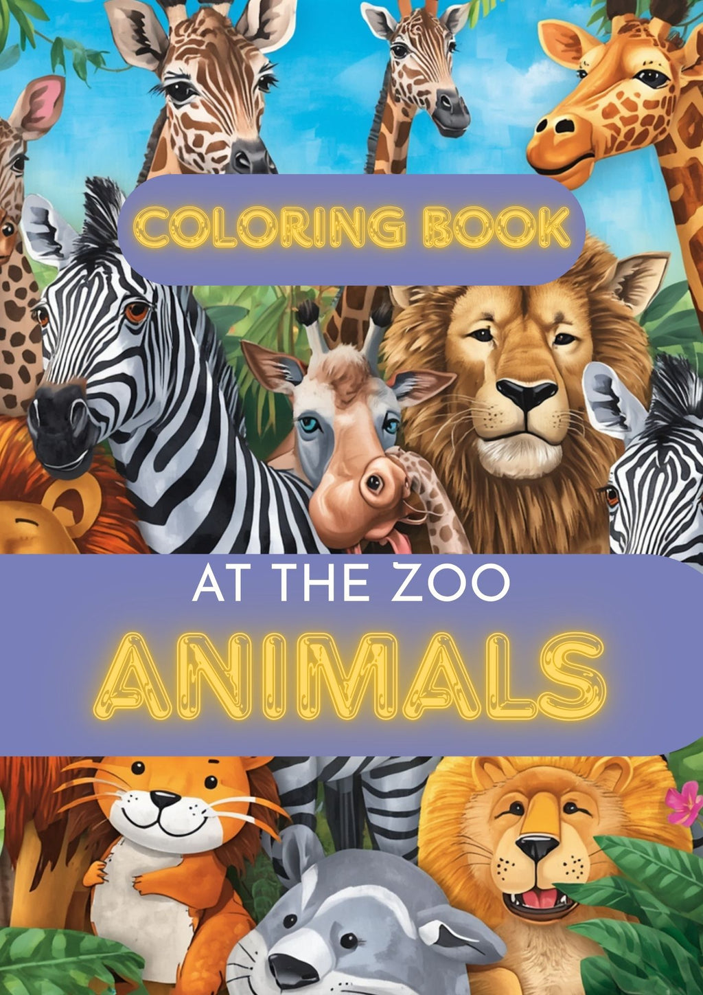 🦁 Zoo Animals Coloring Book for Kids – Printable PDF Coloring Pages 🐘